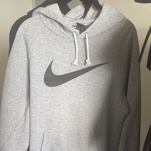 Nike Men's Gray Hoodie with Black Logo